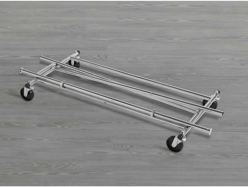 J&V TEXTILES Adjustable Rolling Garment Rack, 50.5 to 74.1 L x 21.5 W x 56.4 to 66.5-Inch H - Image 4