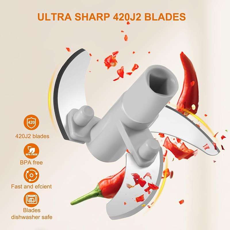 Manual Food Processor Vegetable Chopper, Portable Hand Pull String Garlic Mincer Onion Cutter for Veggies, Ginger, Fruits, Nuts, Herbs, etc.,500ml - Image 8