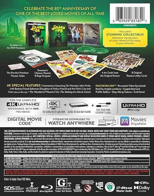 Wizard of OZ: 85th Anniversary Theater Edition (4KUHD + BD + DIG/Steelbook) - Image 4