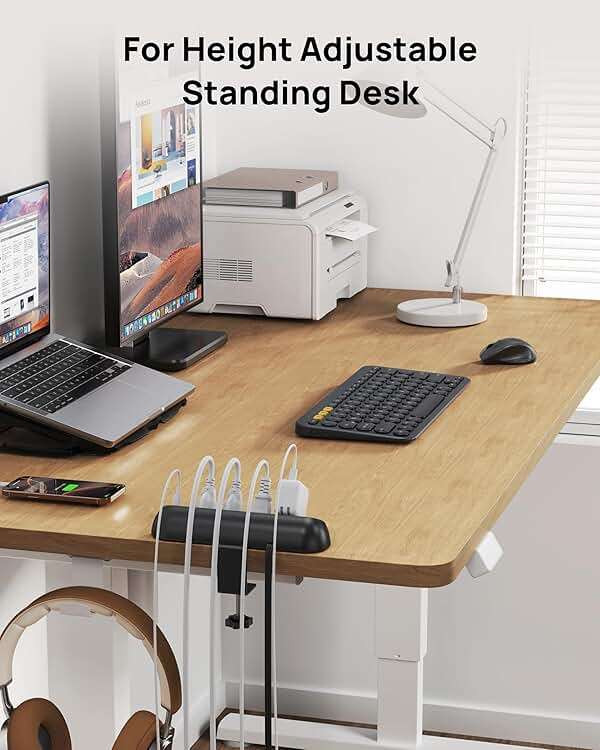 TROND Desk Clamp Power Strip USB C PD 20W- Surge Protector with 4 AC Outlets 4 USB Ports, Flat Plug 6ft Extension Cord, 1700J, ETL Listed, Fits 1.97 in Tabletop Edge, for Home Office Desk Accessories - Image 7
