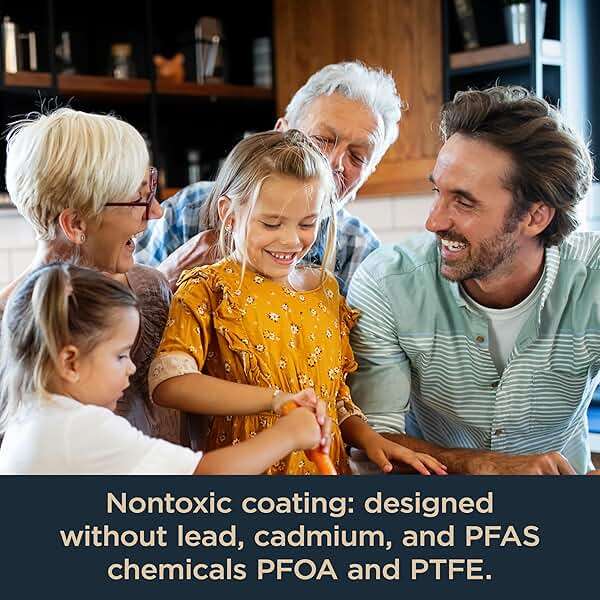 Ninja Ceramic Pro 14-Piece Cookware Set, Non-Stick Pots & Pans Set with Glass Lids, Nontoxic, PTFE Free, Ceramic Coated, Oven Safe, All Stovetops & Induction Compatible, Black, CW39014BK - Image 4