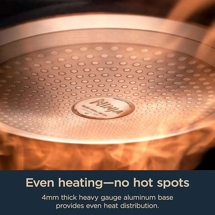 Ninja Ceramic Pro 14-Piece Cookware Set, Non-Stick Pots & Pans Set with Glass Lids, Nontoxic, PTFE Free, Ceramic Coated, Oven Safe, All Stovetops & Induction Compatible, Black, CW39014BK - Image 5