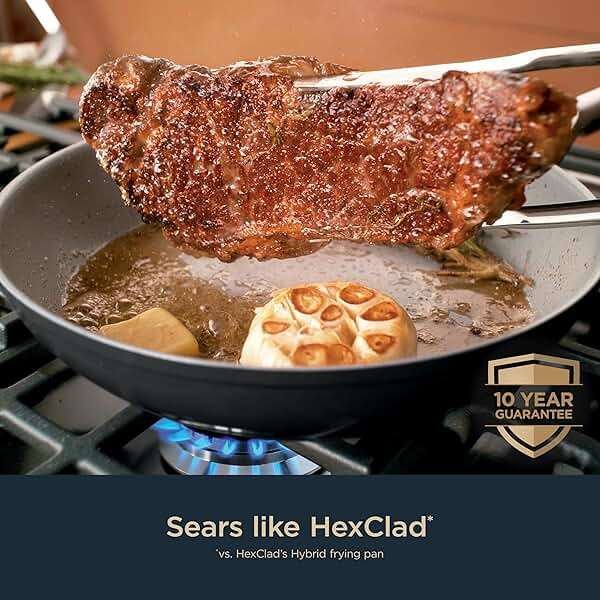 Ninja Ceramic Pro 14-Piece Cookware Set, Non-Stick Pots & Pans Set with Glass Lids, Nontoxic, PTFE Free, Ceramic Coated, Oven Safe, All Stovetops & Induction Compatible, Black, CW39014BK - Image 7