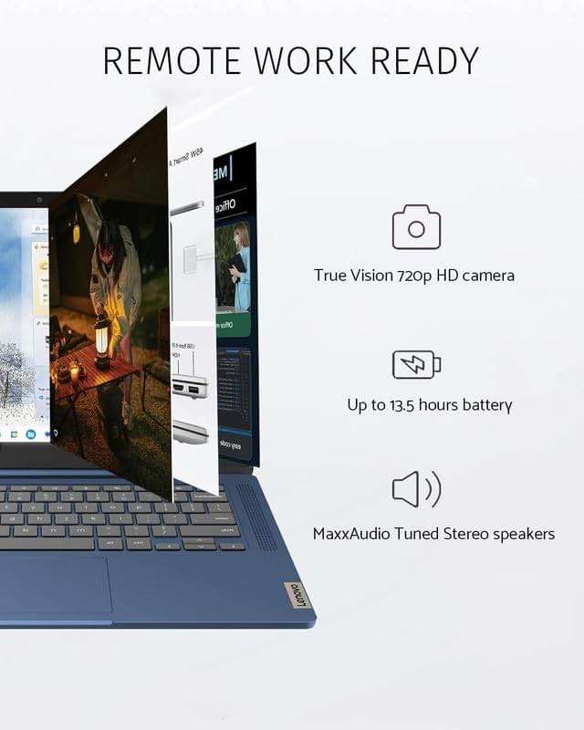 Lenovo Chromebook 14" Touchscreen Slim Laptop Business Student, 8-Core MediaTek Kompanio 520, 4GB RAM, 128GB Storage (64GB eMMC+64GB Card), WiFi 6, Long Battery, Chrome OS+MarxsolAccessory - Image 6