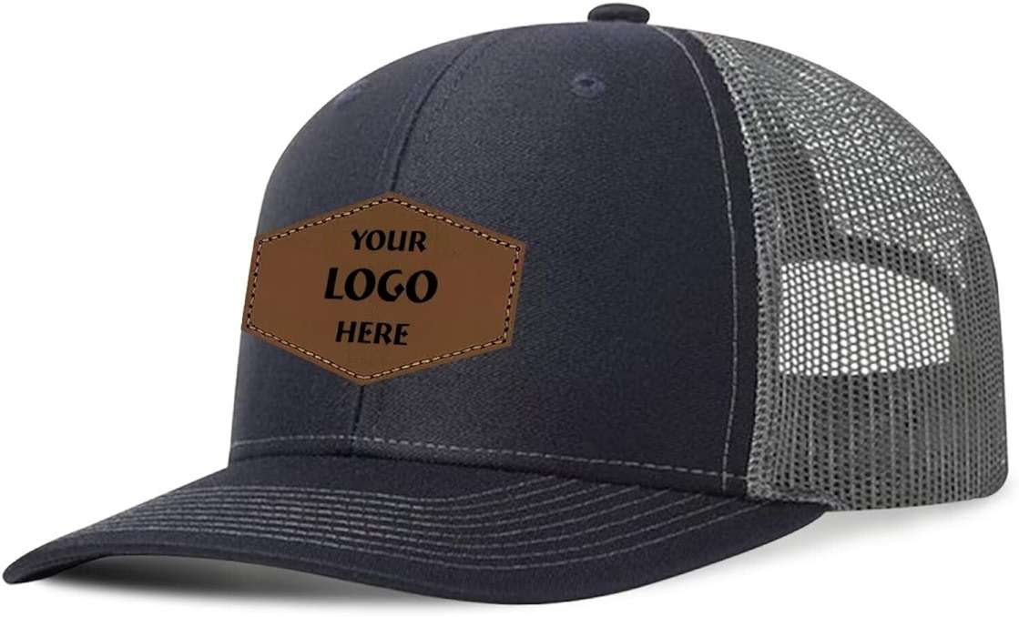 Custom Leather Patch Trucker Hat - Personalized Baseball Caps - Adjustable Custom Hats for Men & Women - Image 3
