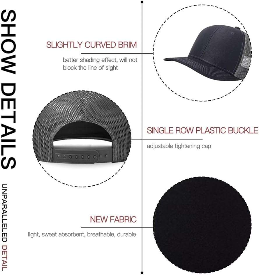 Custom Leather Patch Trucker Hat - Personalized Baseball Caps - Adjustable Custom Hats for Men & Women - Image 5