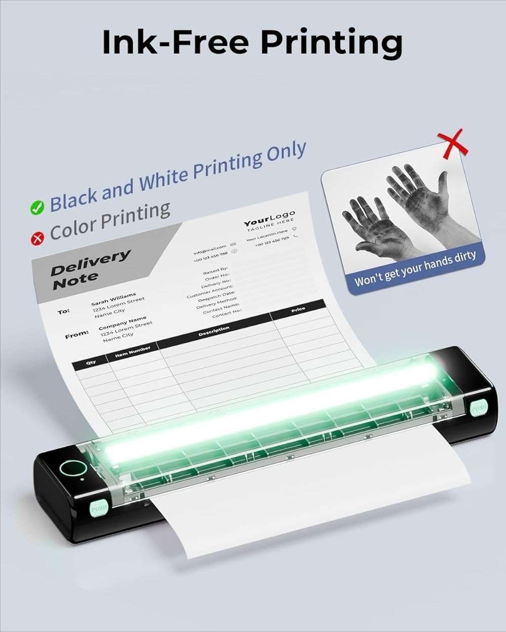 Phomemo Portable Printers Wireless for Travel, M08F Thermal Bluetooth Printer Support for 8.5"x11" US Letter, Small Inkless Printer Compatible with iOS, Android, Laptop for Car, Office, Home - Image 6