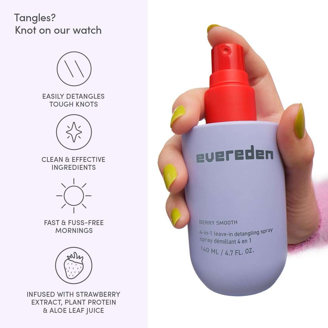 Evereden Kids Detangler Spray | No Silicones, Dermatologist-Tested, EWG Verified | 4-in-1 Leave-In Conditioner for Girls & Curly Hair, Wet or Dry | Vegan, No Sulfates, Paraben or Phthalate - Image 5