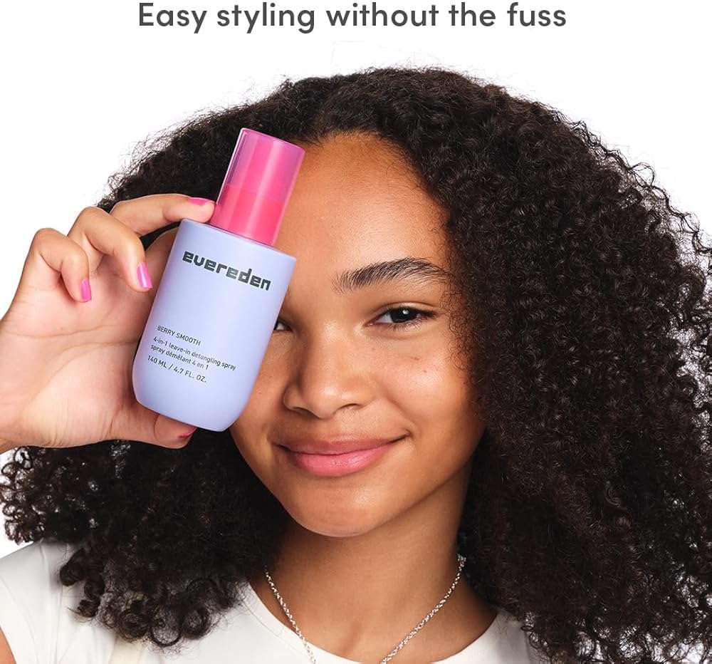 Evereden Kids Detangler Spray | No Silicones, Dermatologist-Tested, EWG Verified | 4-in-1 Leave-In Conditioner for Girls & Curly Hair, Wet or Dry | Vegan, No Sulfates, Paraben or Phthalate - Image 8