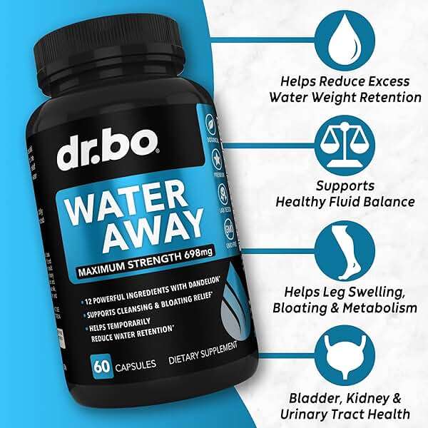 Water Pills Diuretics & Lymphatic Drainage Supplements - Natural Away Pills Water Retention & Organic Lymphatic Support Liquid Drops Cleanse - Fluid & Lymph System Support Supplement Detox - Image 2