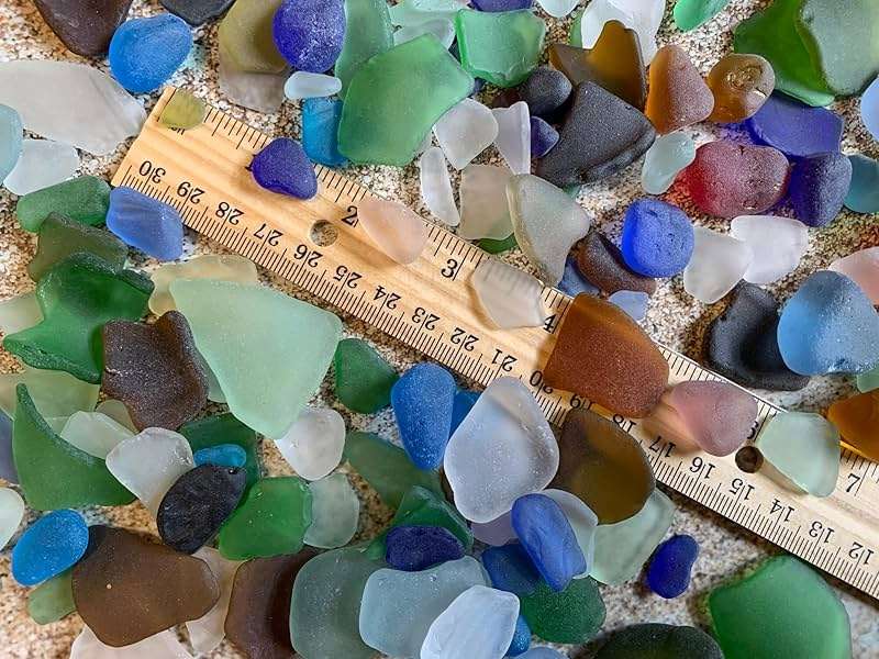 Sea Glass, Jewelry Sea Glass, Ocean Glass, 40 Pieces Mixed Sizes, Tumbled Beach Sea Glass, Seaglass, Craft Glass, Frosty Art Glass, Blues, Red, Yellow, Pink, Purple, Green, White, Brown - Image 3