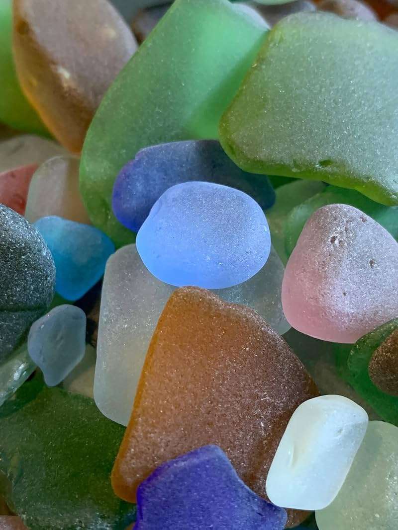 Sea Glass, Jewelry Sea Glass, Ocean Glass, 40 Pieces Mixed Sizes, Tumbled Beach Sea Glass, Seaglass, Craft Glass, Frosty Art Glass, Blues, Red, Yellow, Pink, Purple, Green, White, Brown - Image 6