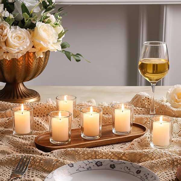 BTGLLAS 36pcs Clear Glass Tea Light Holders - Votive Candle Holders Bulk for Weddings Events - Glass Votives for Wedding Centerpieces, Christmas, Thanksgiving - Candle Accessories Decor (36, Clear) - Image 5