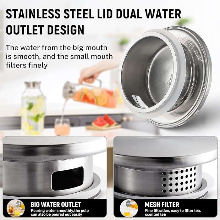 2 Quart (2 Liter 68 oz) Square Glass Pitcher with Lid and Spout, Water Pitchers with Handle for Fridge, Borosilicate Glass Carafe for Hot/Cold Drink, Large Jug for Iced Tea, Coffee,Juice,Milk,Beverage - Image 7