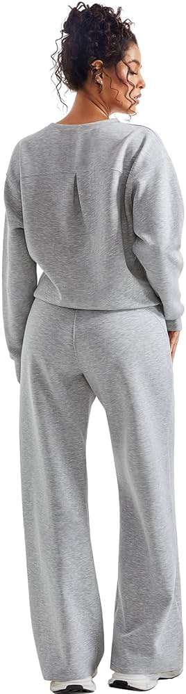 SUUKSESS Women Modal Fall 2 piece outfits Oversized Sweatshirt Wide Leg Pants - Image 3