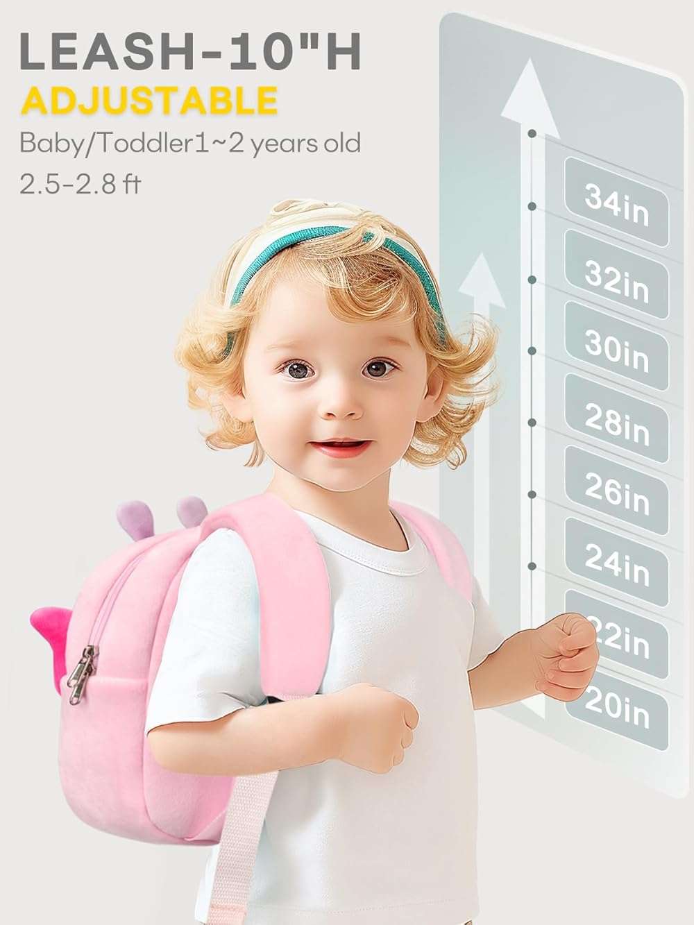 mibasies Toddler Backpacks for Girls 2-4: Plush Backpack -3D Animal Cartoon Mini Travel Bag -10 inch Toddler Backpack Leash - Image 4
