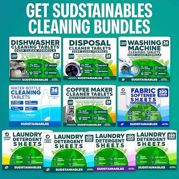 Sudstainables Dishwasher Cleaner and Deodorizer Tablets, 24 Pack – Dishwasher Cleaning Tablets for Odor and Buildup Removal, Descaler - 1-Year Supply - Image 5