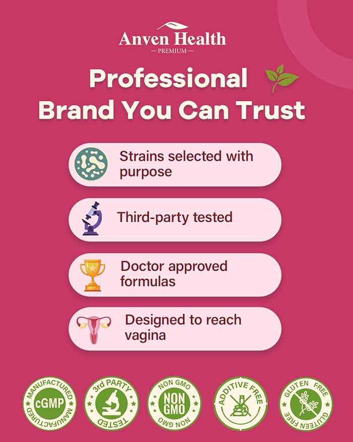 Anven Health Vaginal Probiotics for Women - pH Balance & Healthy Odor Support with Lactobacillus, Prebiotics & Cranberry - 60 Billion CFU for Feminine Flora, Urinary Tract & Hormonal Balance - 90 Caps - Image 6