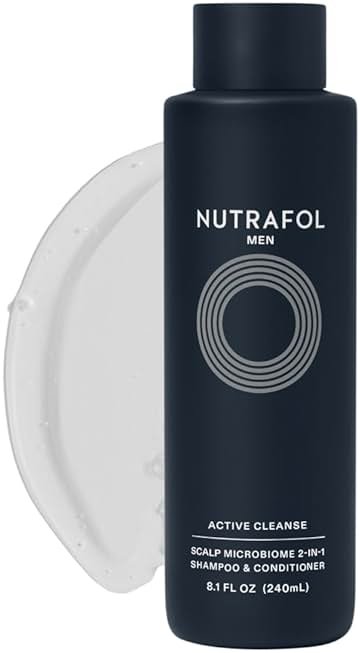 Nutrafol Men's Shampoo and Conditioner 2-in-1, Cleanses, Hydrates, Unclogs Pores, Improves Hair Volume & Strength, Physician-formulated for Thinning Hair, Color Safe, Sulfate Free - 8.1 Fl Oz Bottle - Product Image