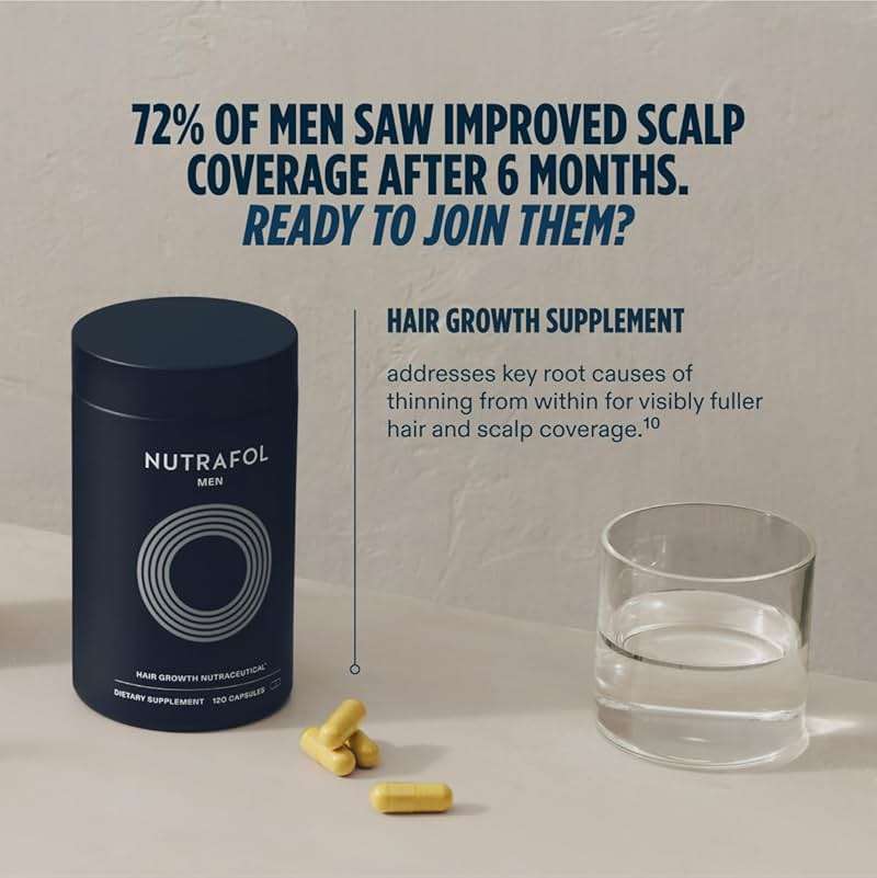 Nutrafol Men's Shampoo and Conditioner 2-in-1, Cleanses, Hydrates, Unclogs Pores, Improves Hair Volume & Strength, Physician-formulated for Thinning Hair, Color Safe, Sulfate Free - 8.1 Fl Oz Bottle - Image 6