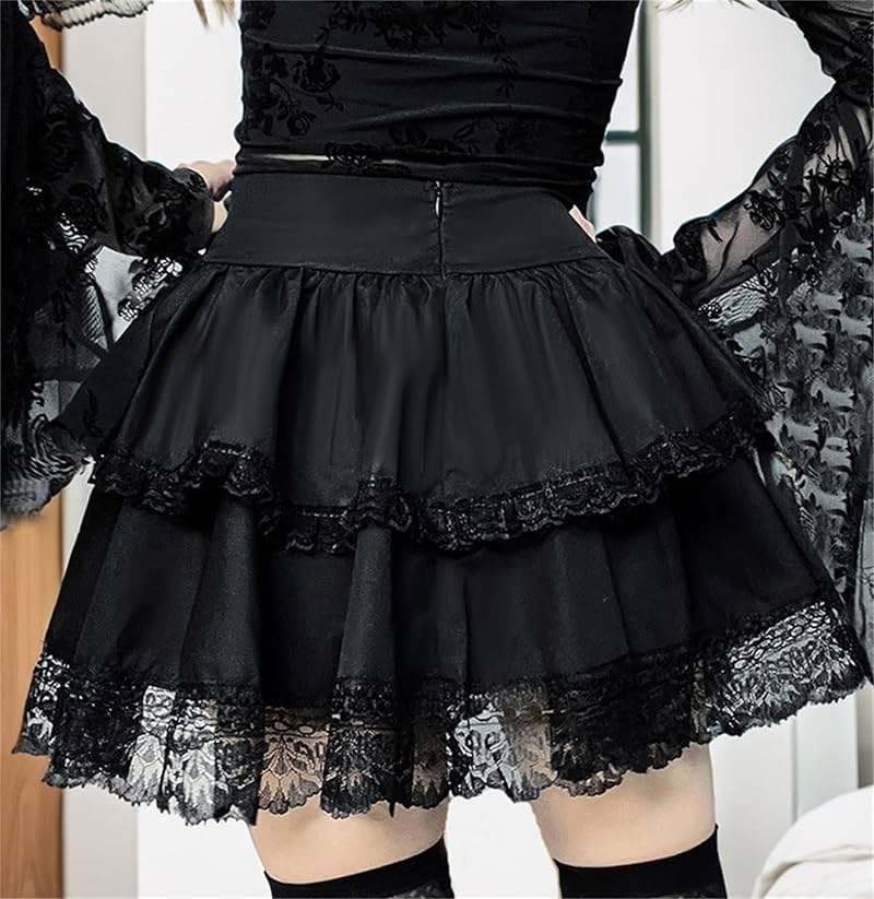 Twfsgirl Gothic Skirts for Women Punk Rave Y2k Emo Fairy Grunge Goth Steampunk - Image 4