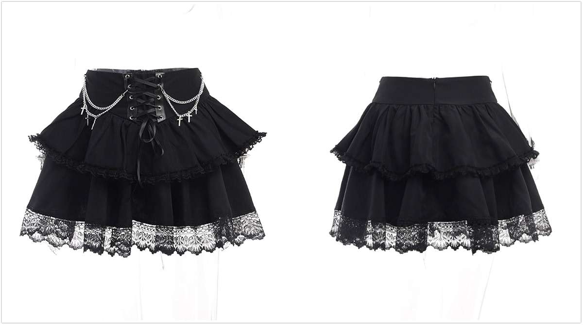 Twfsgirl Gothic Skirts for Women Punk Rave Y2k Emo Fairy Grunge Goth Steampunk - Image 6