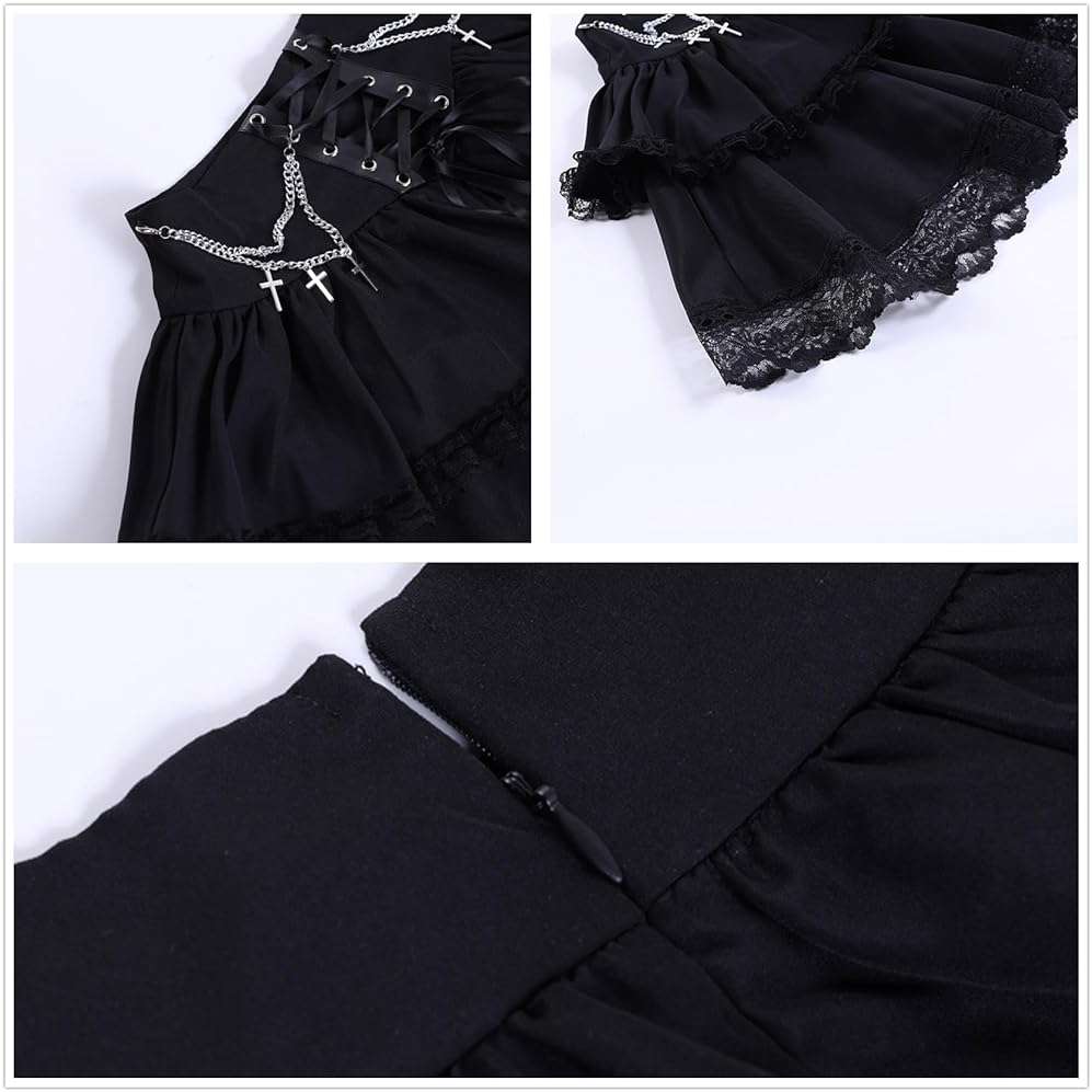 Twfsgirl Gothic Skirts for Women Punk Rave Y2k Emo Fairy Grunge Goth Steampunk - Image 7