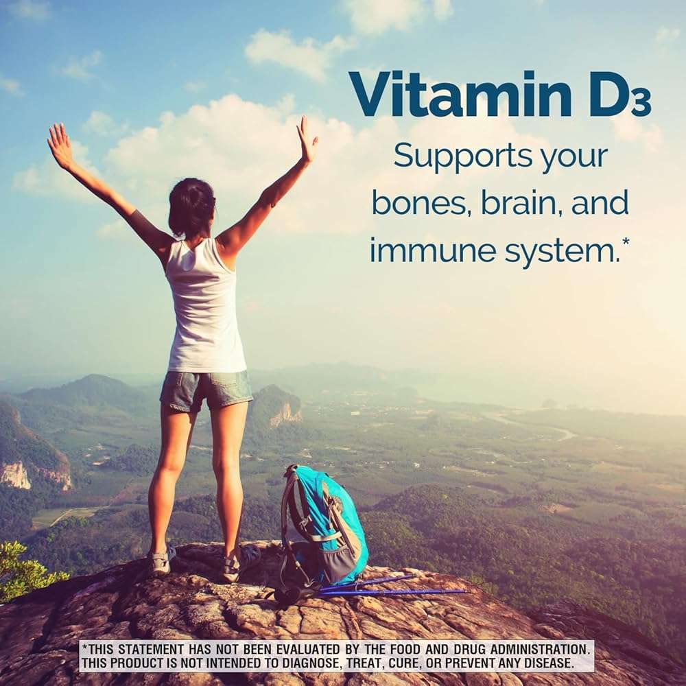 Nature's Wonder Vitamin D3 5000iu (125mcg) High Potency, Dietary Supplement to Support Bone Health and Immune System, Gluten Free, 360 Softgels, 1 Year Supply - Image 7