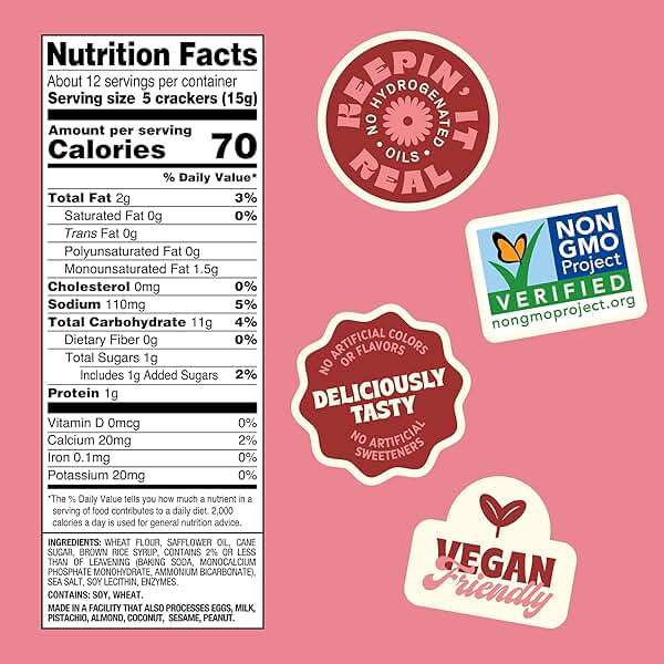 Back to Nature Classic Round Crackers, Non-GMO, Vegan Friendly Snack Cracker, Made with Wheat Flour & Sea Salt, Snack Happy, 6.5 oz Box - Image 2