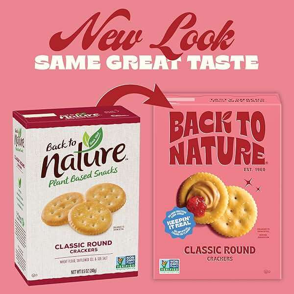 Back to Nature Classic Round Crackers, Non-GMO, Vegan Friendly Snack Cracker, Made with Wheat Flour & Sea Salt, Snack Happy, 6.5 oz Box - Image 6