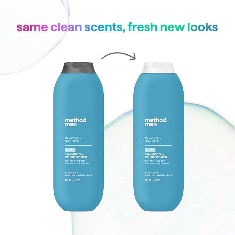 Method Men 2-in-1 Shampoo and Conditioner, Glacier + Granite - Cleans and Conditions with Argan and Jojoba Oil - Made without Parabens - 14 oz - Image 5