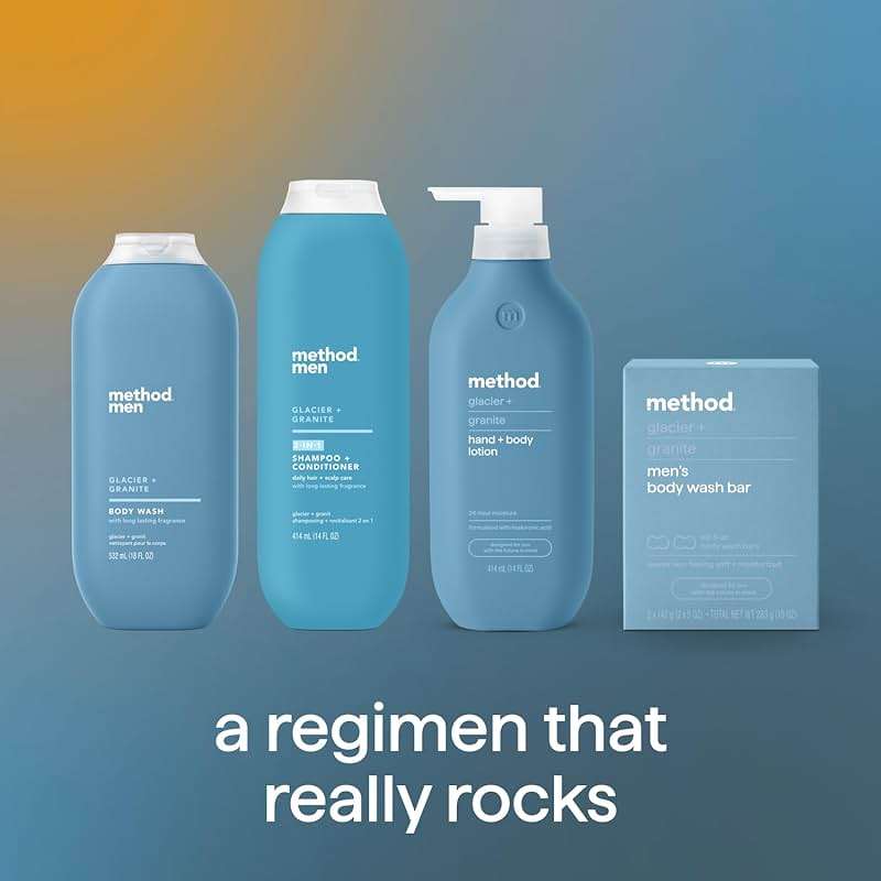 Method Men 2-in-1 Shampoo and Conditioner, Glacier + Granite - Cleans and Conditions with Argan and Jojoba Oil - Made without Parabens - 14 oz - Image 7