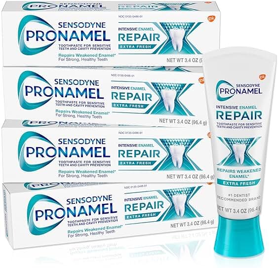 Sensodyne Pronamel Intensive Enamel Repair Toothpaste for Sensitive Teeth, to Reharden and Strengthen Enamel, Extra Fresh - 3.4 Ounces (Pack of 4) - Product Image