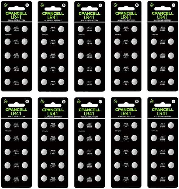 100 Pack LR41 Batteries, AG3 L736 392 384 192 SR41SW 3 V384 V392 D384 D392 280-13 Premium Alkaline Battery 1.5V Button Coin Cell Batteries - Image 1