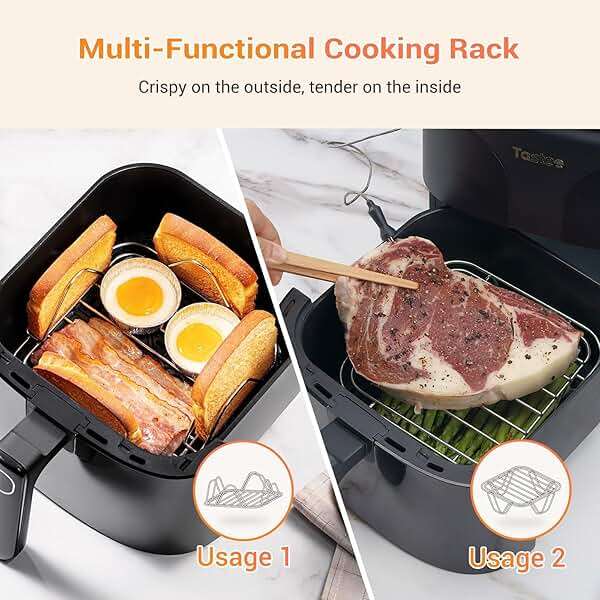 Tastee Ceramic Air Fryer, 8-in-1 Compact 5.5QT AirFryers, 450°F Digital Airfryer Dehydrator with Smart Probe, 24 Presets One-touch Cooking, In-app Recipes with Window, Dishwasher-safe & Non-stick - Image 9
