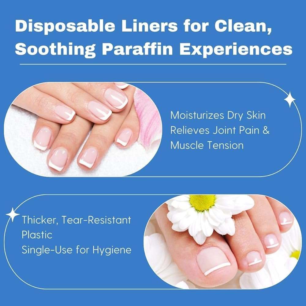 TP Plastic Paraffin Wax Bags for Hands and Feet 684 Count, 12" x 19" Disposable Plastic Liners for Paraffin Wax Machine, Bath Gloves and Socks Covers for Hand Foot Spa Treatment, Moisturizing Use - Image 2