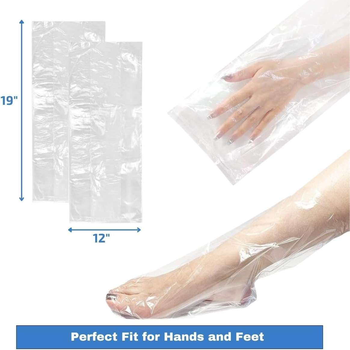 TP Plastic Paraffin Wax Bags for Hands and Feet 684 Count, 12" x 19" Disposable Plastic Liners for Paraffin Wax Machine, Bath Gloves and Socks Covers for Hand Foot Spa Treatment, Moisturizing Use - Image 3