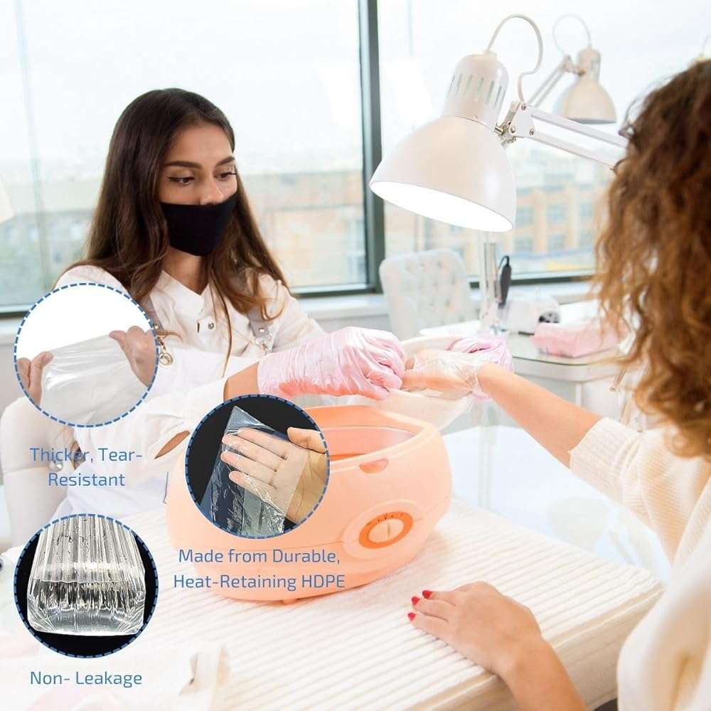 TP Plastic Paraffin Wax Bags for Hands and Feet 684 Count, 12" x 19" Disposable Plastic Liners for Paraffin Wax Machine, Bath Gloves and Socks Covers for Hand Foot Spa Treatment, Moisturizing Use - Image 5