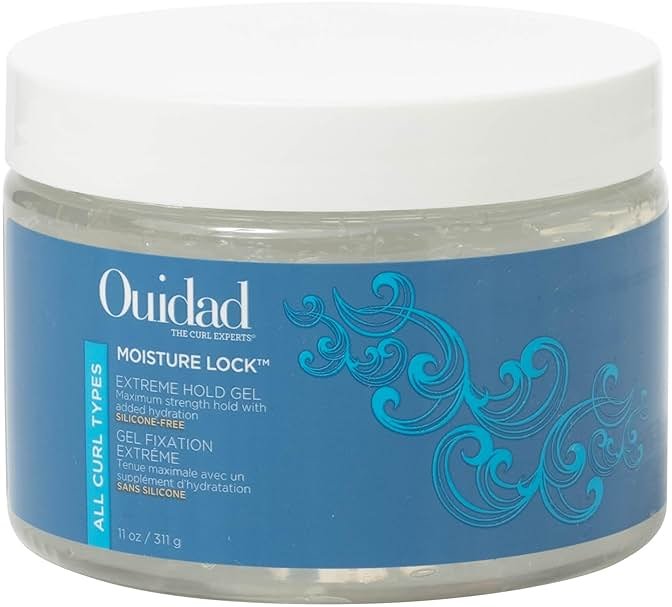 Ouidad Moisture Lock Extreme Hold Hair Gel - 11 oz, Maximum Hold Hair Gel for Women & Men, Infused with Aloe, Flaxseed Oil & Black Castor Seed Oil, Hydrating Non-Flaky Formula, All Curl Types - Product Image
