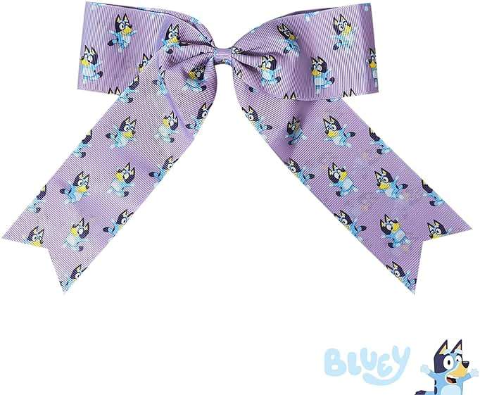 LUV HER Bluey Hair Bows For Girls - One Large Printed Hair Bow Featuring your Favorite Bluey Characters - Alligator Clip - Large Bows for Daily Styling or Special Occasions, Ages 3+ - Image 3