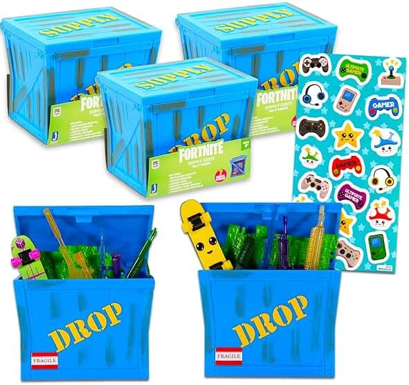 Fortnite Blind Box Party Favors - Set with 3 Mystery Toys & Stickers | Fortnite Figurines for Kids - Product Image
