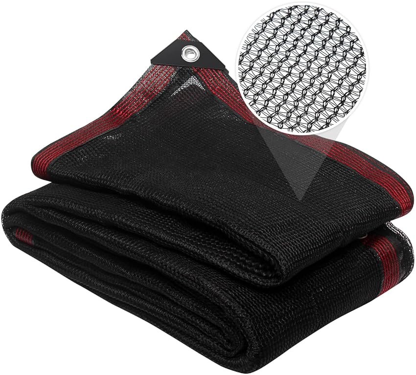 BELLEBILL 40% Shade Cloth, 6x12FT Black Heavy Duty Mesh Screen Tarp with Grommets for Patio, Canopy, Garden, Porch, Greenhouse, Pools, Garage - Product Image