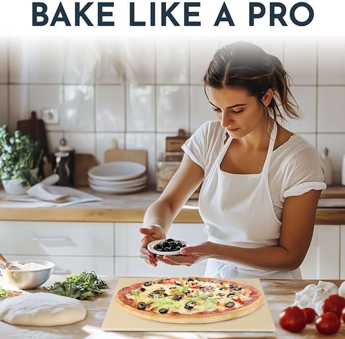 Large Pizza Stone for Oven – 15 x 12 inch Rectangular Pizza Stone for Grill, Even Heating for Perfect Crispy Crusts! Crack Resistant and Easy to Clean, Pizza Making Accessories - Image 3