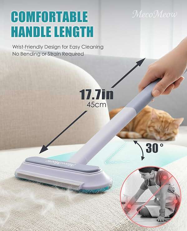 MecoMeow Pet Hair Removal Brush for Couch, Durable, Reusable, Washable Lint Cleaner for Dog and Cat Hair, Gentle on Furniture, Effective on Carpets, Clothing, Bedding-Basic - Image 3