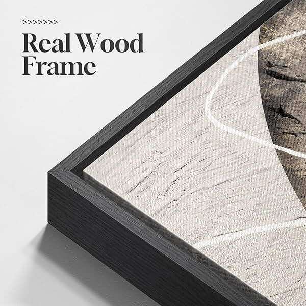 Large Framed Neutral Abstract Wall Art for Living Room, 3 Piece Modern Canvas Prints Paintings Artwork for Walls, Black and Beige Pictures for Living Room Hallway Stair Office Wall Decor 24x36 Inch - Image 5