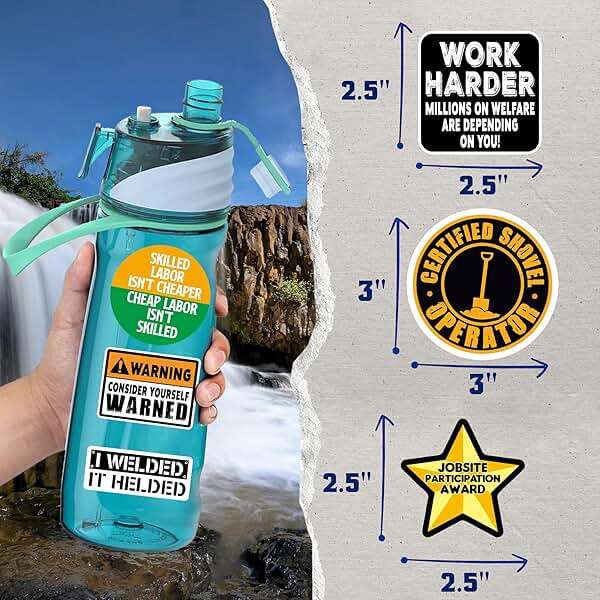 173 PCS Hard Hat Stickers for Adults - Funny (Dirty) for Water Bottle, Laptop, Helmet, Cars, Tool Box, Cars - Blue Collar Stickers for Men, Waterproof - Image 7