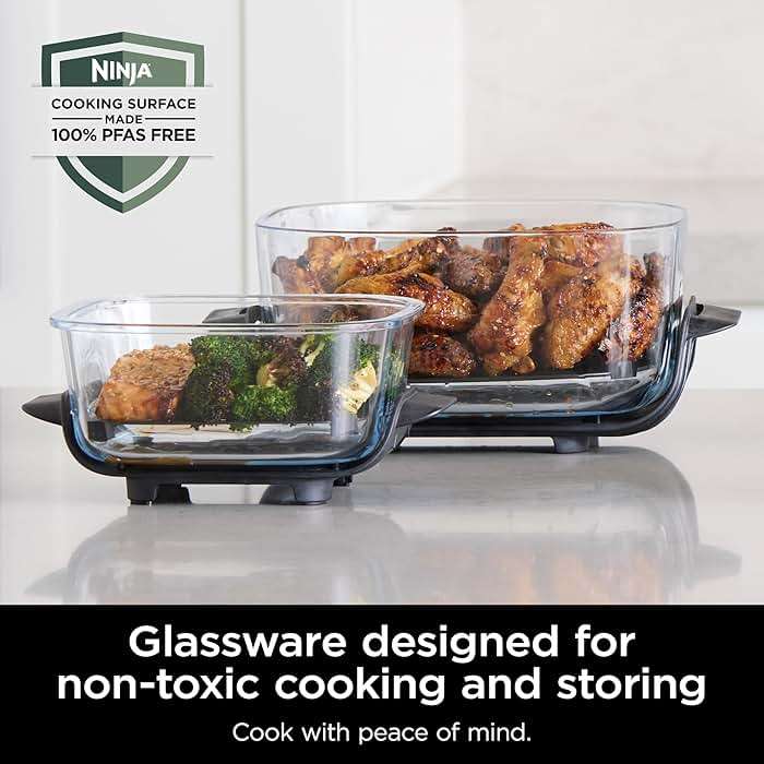 Ninja Crispi 4 in 1 Glass Air Fryer, 450°F, Non Toxic, 4QT and 6 Cup Containers with Lids, Dishwasher Safe, Cyberspace Gray, 1 Count, FN101GY - Image 14