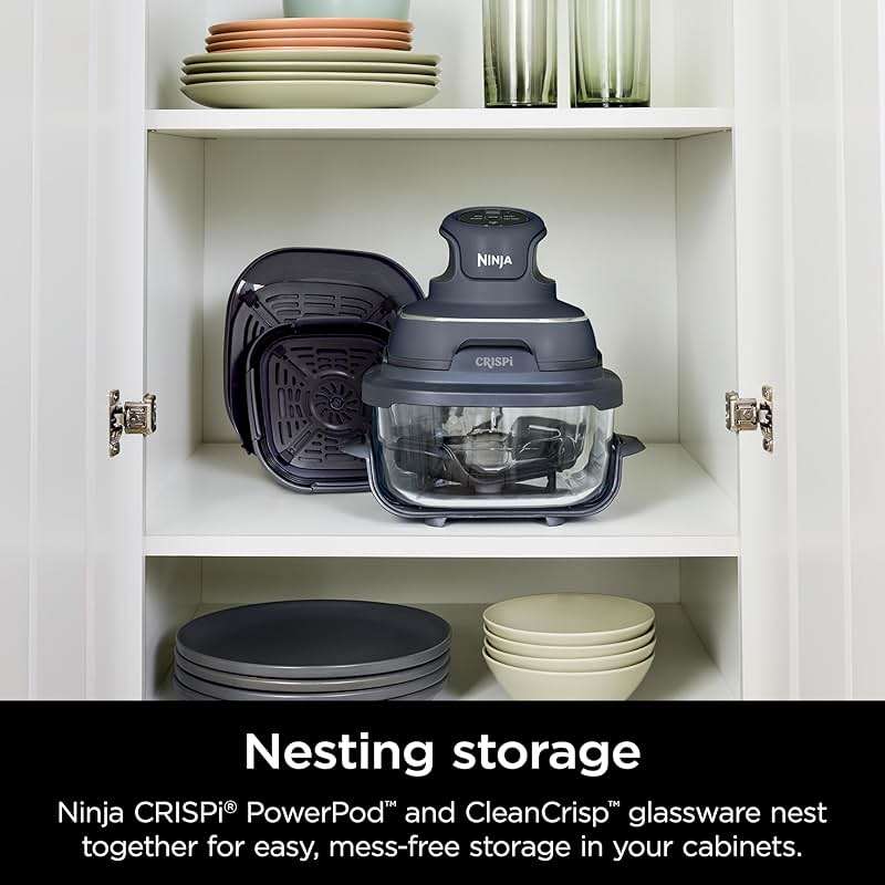 Ninja Crispi 4 in 1 Glass Air Fryer, 450°F, Non Toxic, 4QT and 6 Cup Containers with Lids, Dishwasher Safe, Cyberspace Gray, 1 Count, FN101GY - Image 15