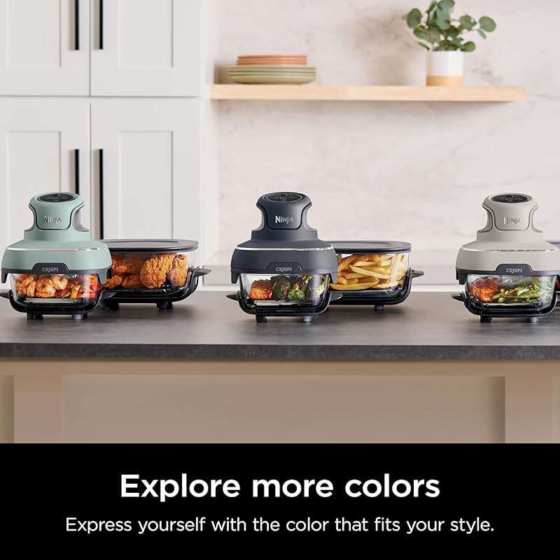 Ninja Crispi 4 in 1 Glass Air Fryer, 450°F, Non Toxic, 4QT and 6 Cup Containers with Lids, Dishwasher Safe, Cyberspace Gray, 1 Count, FN101GY - Image 16
