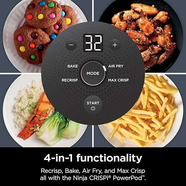 Ninja Crispi 4 in 1 Glass Air Fryer, 450°F, Non Toxic, 4QT and 6 Cup Containers with Lids, Dishwasher Safe, Cyberspace Gray, 1 Count, FN101GY - Image 9